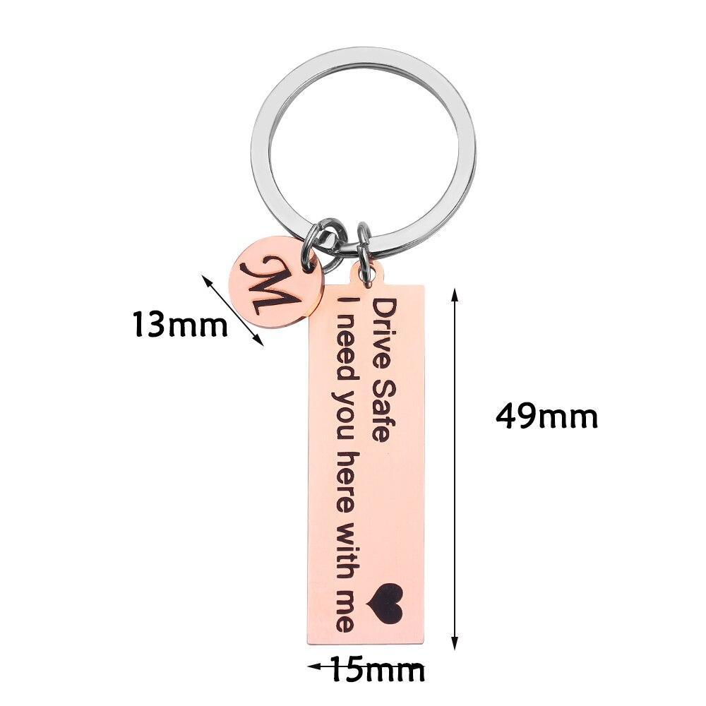 Drive Safe Keychain with Initials™