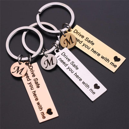 Drive Safe Keychain with Initials™