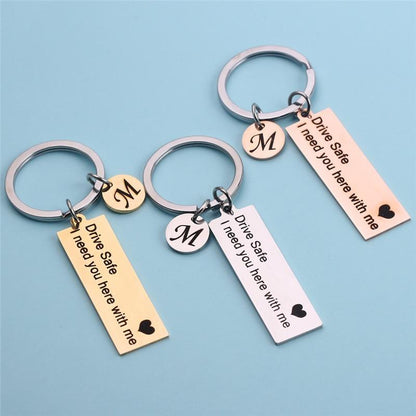 Drive Safe Keychain with Initials™